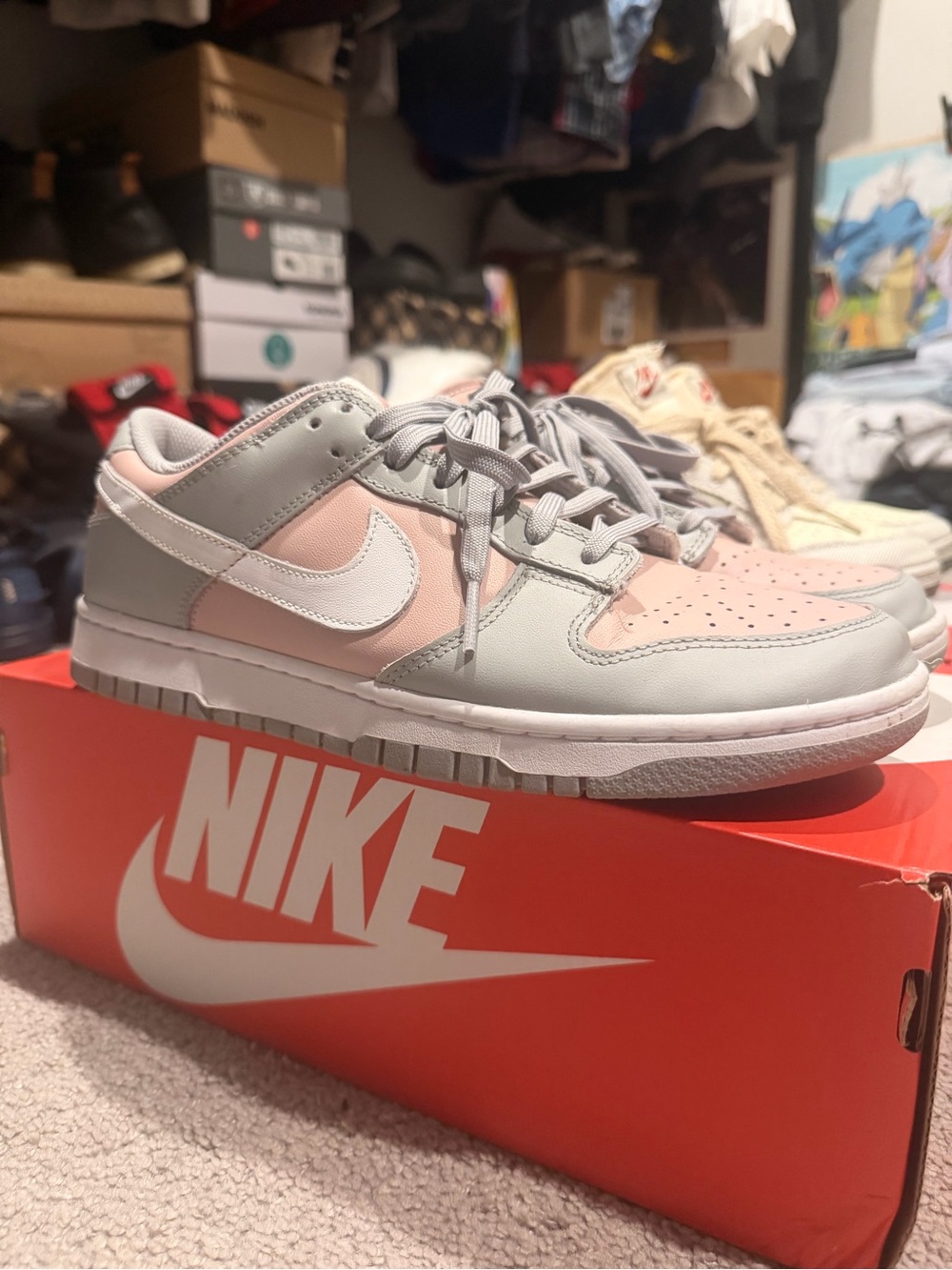 Nike Low-Top Sneakers in Pink, Gray & White